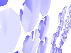word peace written with blue emeralds Model 3D