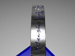 ring with internal phrase design my music is my way with emeralds in each letter Modèle 3D