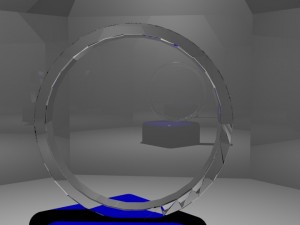 ring with internal phrase design my music is my way with emeralds in each letter Modèle 3D