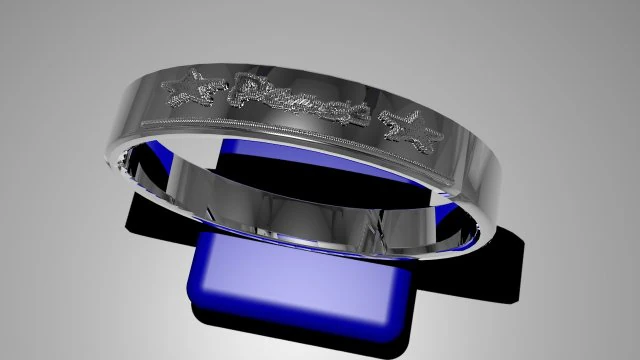 silver ring design with peace relief 3D Model .c4d .max .obj .3ds .fbx .stl .blend 
