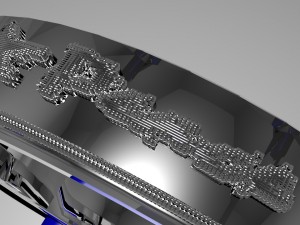 silver ring design with peace relief Model 3D