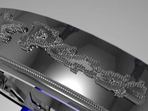 silver ring design with peace relief 3D Model