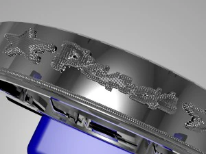 silver ring design with peace relief 3D Model