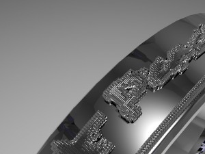 silver ring design with peace relief Model 3D