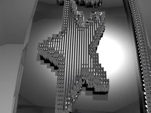 silver ring design with peace relief 3D Model