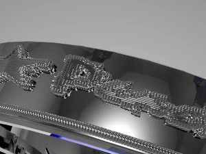 silver ring design with peace relief 3D Model
