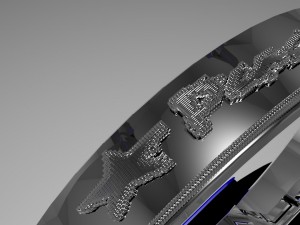 silver ring design with peace relief Model 3D