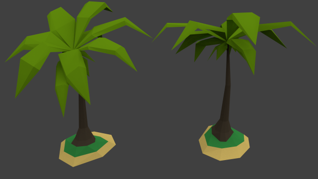low poly palm tree island Modello 3D .c4d .max .obj .3ds .fbx .stl .blend 