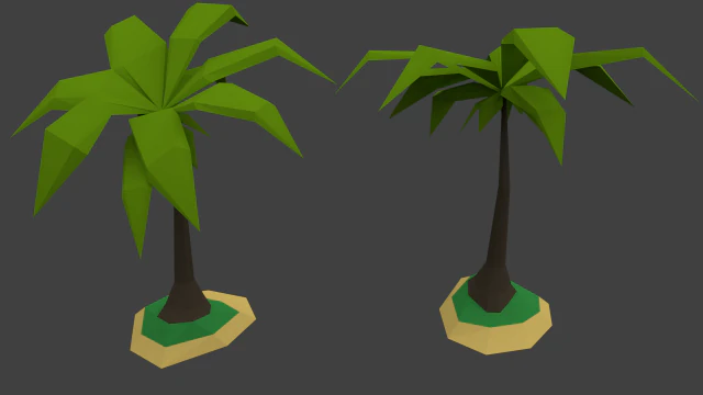 low poly palm tree island 3D Model .c4d .max .obj .3ds .fbx .stl .blend 
