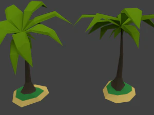 低ポリのヤシの木の島 3Dモデル