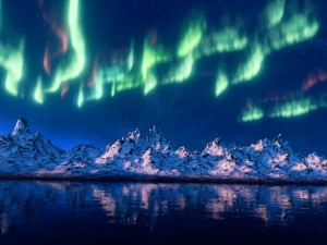 mountain aurora borealis 3D 모델