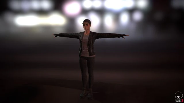 pbr rigged animated female character 3D Model .c4d .max .obj .3ds .fbx .stl .blend 