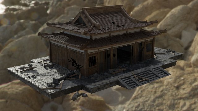 ancient temple ruins Model 3D .c4d .max .obj .3ds .fbx .stl .blend 