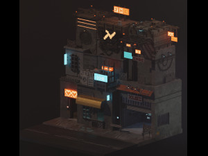 sci-fi street apartment 3D Model