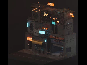 sci-fi street apartment 3D Model