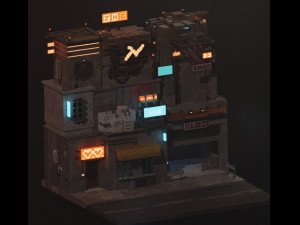 sci-fi street apartment 3Dモデル