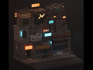 sci-fi street apartment 3D Model