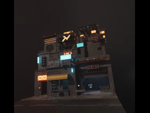 sci-fi street apartment 3D Model