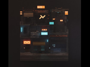 sci-fi street apartment 3Dモデル