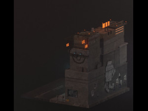 sci-fi street apartment 3Dモデル