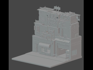 sci-fi street apartment 3Dモデル