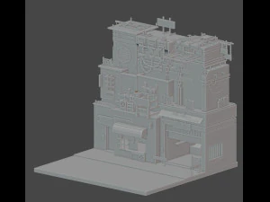 sci-fi street apartment 3D Model