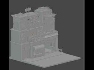 sci-fi street apartment 3Dモデル