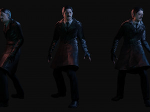 game-ready detective rigged and animated 3D मॉडल