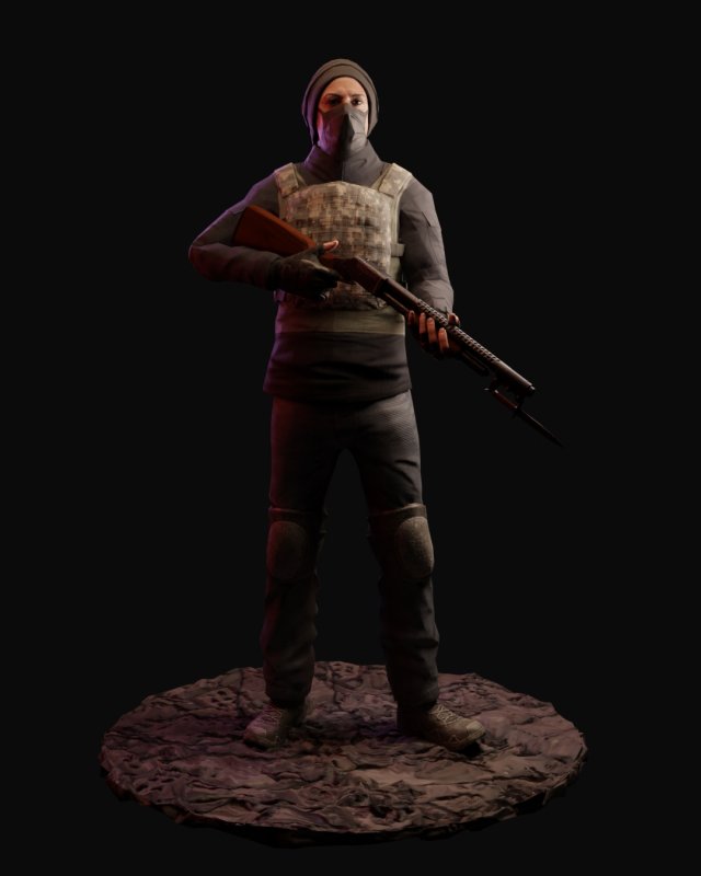 game-ready pbr post-apocalyptic survivor 3Dモデル .c4d .max .obj .3ds .fbx .stl .blend 