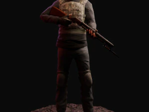 sobrevivente p&oacute;s-apocal&iacute;ptico pbr pronto para o jogo Modelo 3D