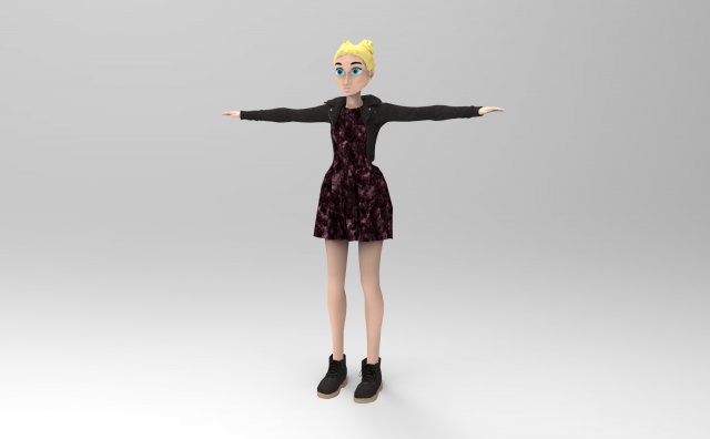 character girl Model 3D .c4d .max .obj .3ds .fbx .stl .blend 