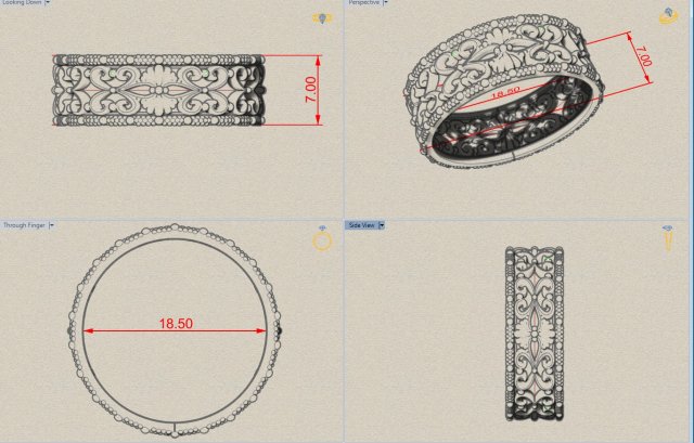 ring 2 sizes 3D 打印模型 .c4d .max .obj .3ds .fbx .stl .blend 