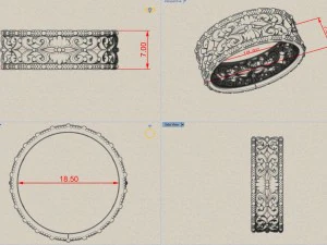 リング2サイズ 3Dプリントモデル