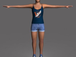 casual female 01 3D 모델