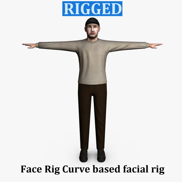 casual male 03 3D Model .c4d .max .obj .3ds .fbx .stl .blend