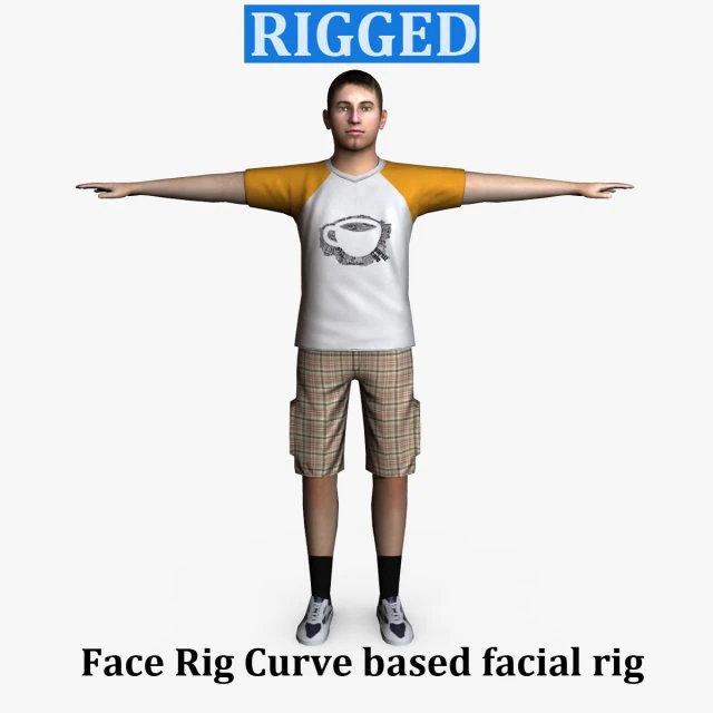 casual male 05 3D Model .c4d .max .obj .3ds .fbx .stl .blend