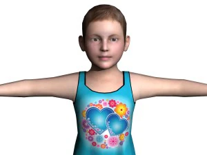 child female 01 3D Model
