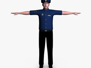 policyjny mężczyzna 01 Model 3D