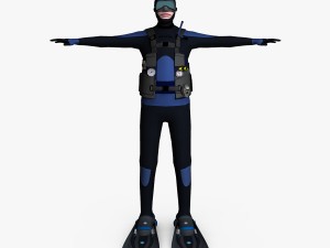 scuba diver 01 3D Model