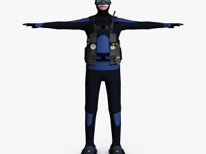 scuba diver 01 3D मॉडल
