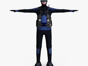 scuba diver 01 3D Model