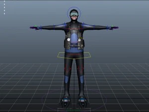 scuba diver 01 3D Model