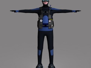 scuba diver 01 3D मॉडल