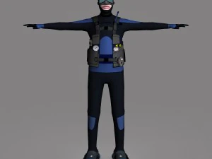 scuba diver 01 3D Model