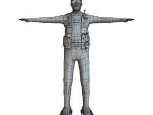 scuba diver 01 3D Model