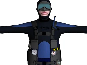 scuba diver 01 3D Model
