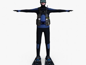 scuba diver 01 3D मॉडल