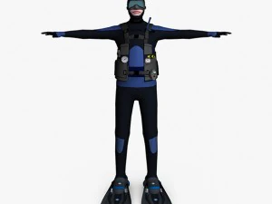 scuba diver 01 3D Model