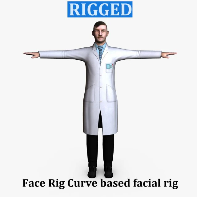surgeon male 01 3D Model .c4d .max .obj .3ds .fbx .stl .blend 
