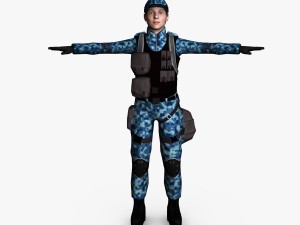 swat female 01 3D Model